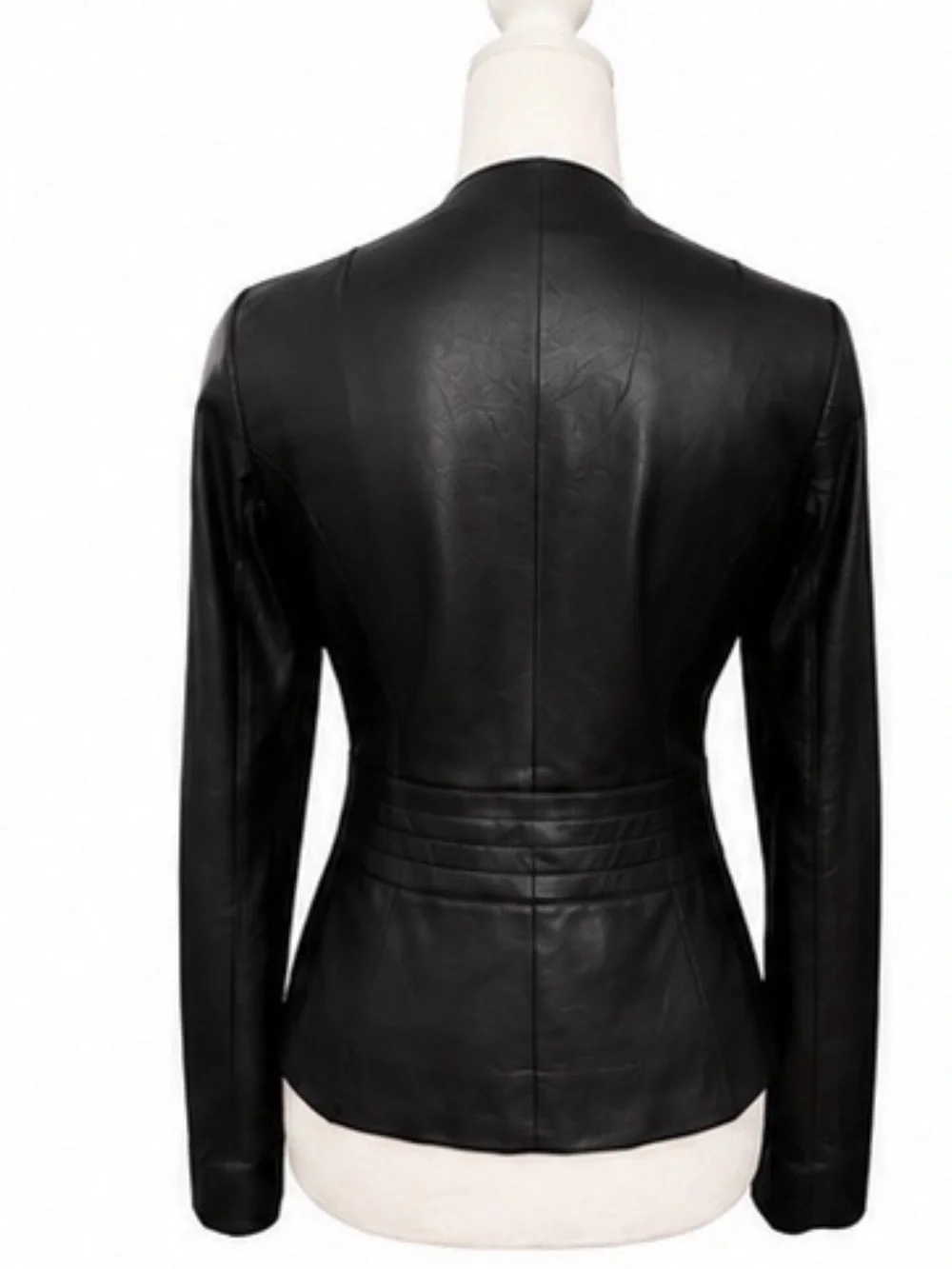 Tory Burch Black Leather Scalloped Jacket with Gold Logo Buttons